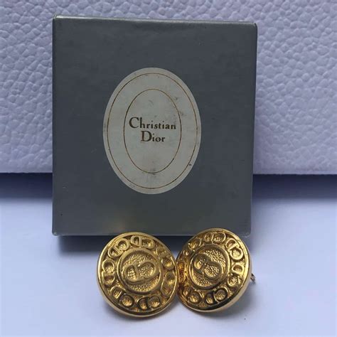 christian dior petit cd earrings|vintage Christian Dior earrings clip.